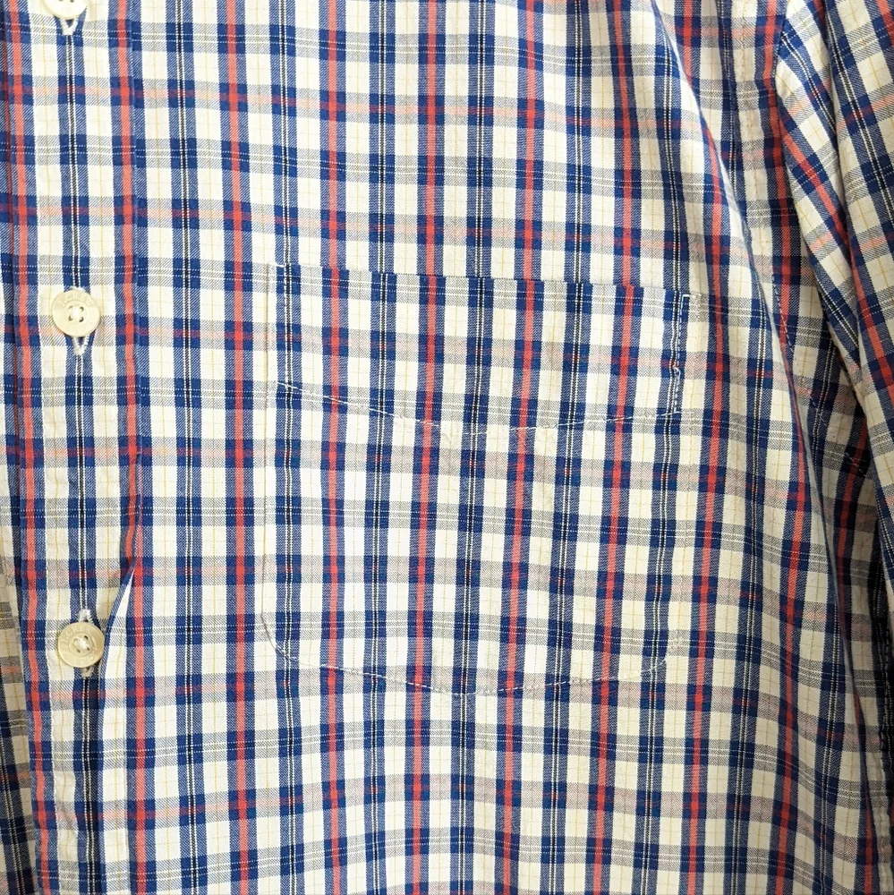 J. Crew | Sunwashed Oxford | Men's Plaid Long Sleeve Button Front Shirt